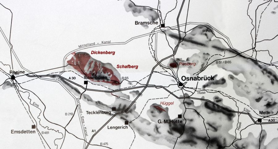 Kaart van Ibbenb&uuml;ren en Piesberg